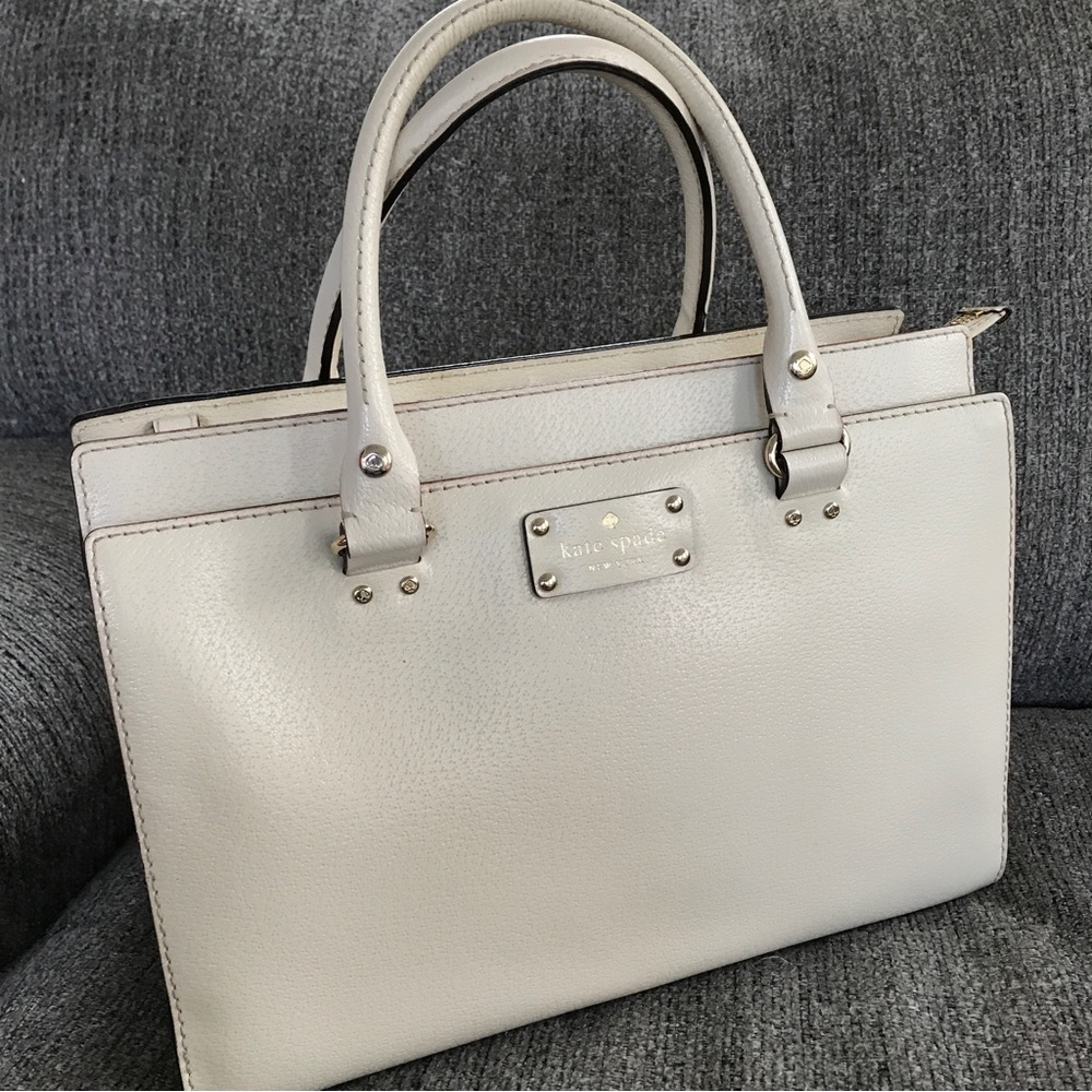 Kate Spade Structured ivory purse tote